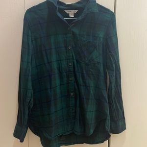 Blue and green flannel